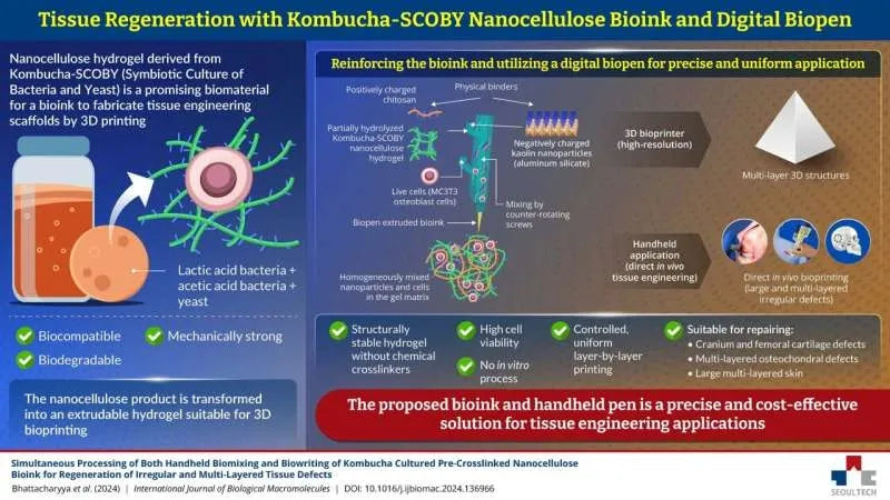 Kombucha-derived bioink developed for personalized tissue repair